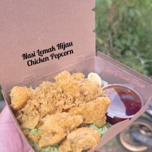 Nasi Lemak Hijau Chicken Popcorn